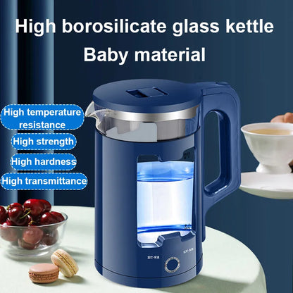 DMWD 2.2L Electric Kettle Quick Heating Hot Water Boiling Teapot Glass Blue Light Heater Pot Boiler Auto-Power Off...