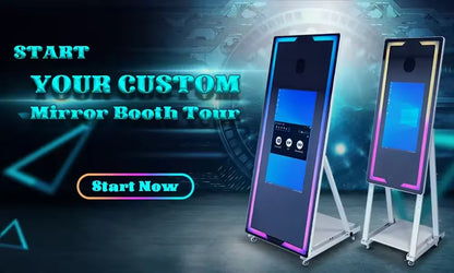Magic Mirror Photo Booth Portable Touch Screen Mirror Photo Booth Machine with Square Light For Wedding Party Activity - Kimlud