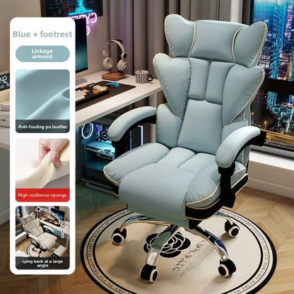 Lift Backrest Computer Chair Comfortable Sedentary Desk Sofa Chair for Boys Gaming Home Office Living Room Bedroom