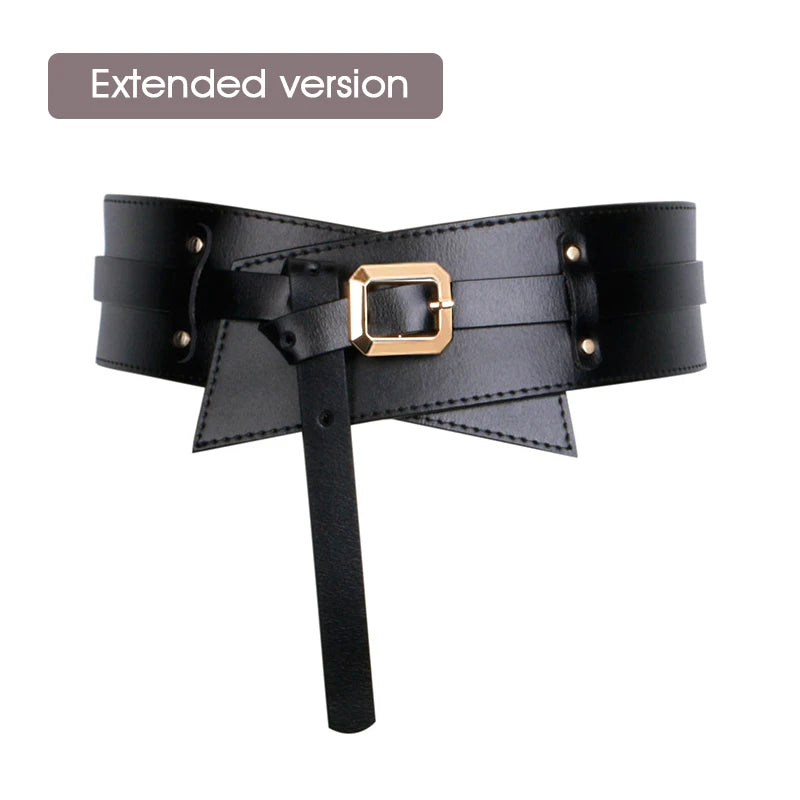 Medieval Leather Waist Belt Women Corset Wide Belts Girdle Belts Wide Cowhide Pin Buckle Waistbands For Dress Coat Decor