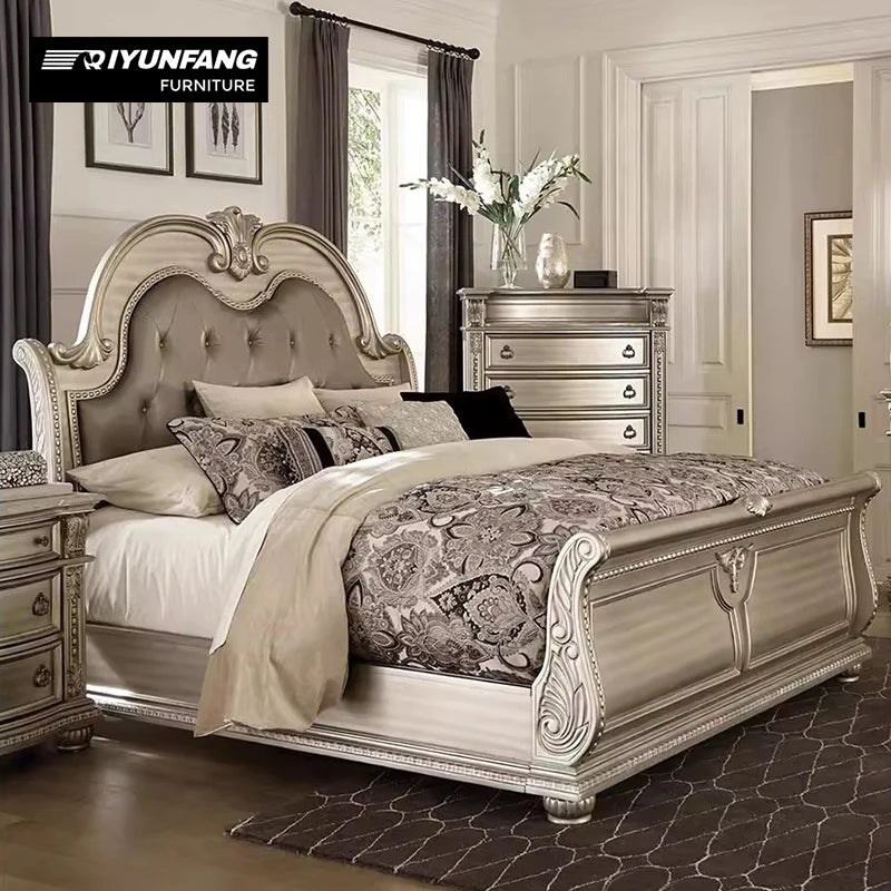 Luxury Custom Size Solid Wood Hotel Bedroom Furniture Set Modern Design Queen/King Beds for Dubai & Qatar Hotels - Kimlud