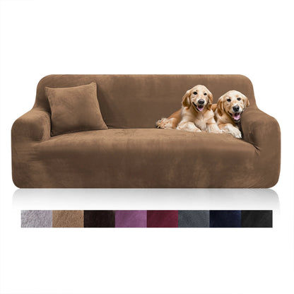 Velvet Sofa Cover Elastic Thick L Shaped Corner Sofa Slipcover for Living Room 1/2/3/4 Seater Stretch Cover for Couch Armchair - Kimlud