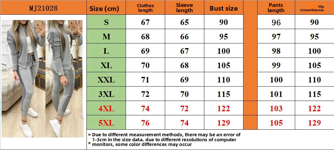 Women's Tracksuit Set Zipper Jacket & Striped Side Jogger Pants Casual Sportswear Two-Piece Outfit 2026 New Fashion |...