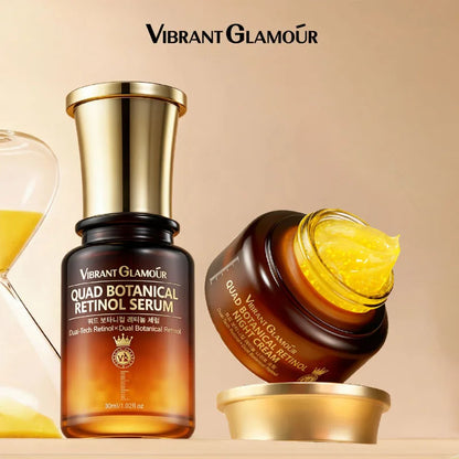 VIBRANT GLAMOUR Quadruple Plant Retinol 3.0 Serum And Cream Set Night Anti-Wrinkle Firming Korean Skincare Products |...