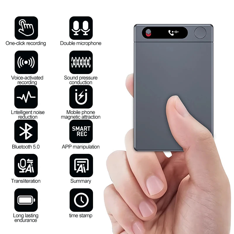 Smart AI Recording Device with WiFi Quick Charge Large Memory Noise Reduction Function Portable Voice Activated Dictaphone