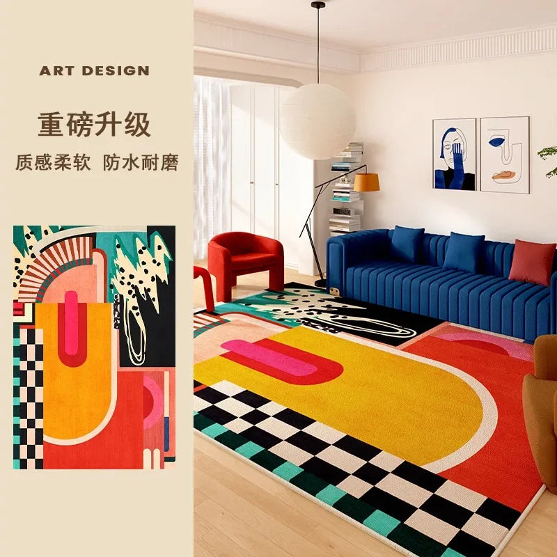 Living Room Carpet Art Irregular Color Abstract Home Bedroom Bedside Mat Easy To Care Cloakroom Coffee Table Rug Ковер Tapis 러그 - Kimlud