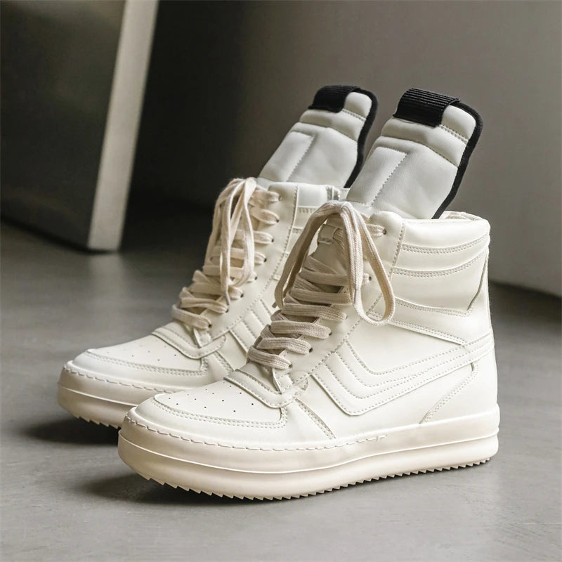 Men Sneakers Casual Shoes Ankle Boots High Top Boots Outdoor Walking Sneakers Lace Up Comfortable Sports Shoes Running Tennis