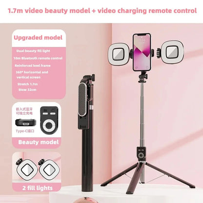 P87-TC selfie stick tripod 360 °/180 ° rotating selfie stick phone holder, with wireless Bluetooth remote control expandable