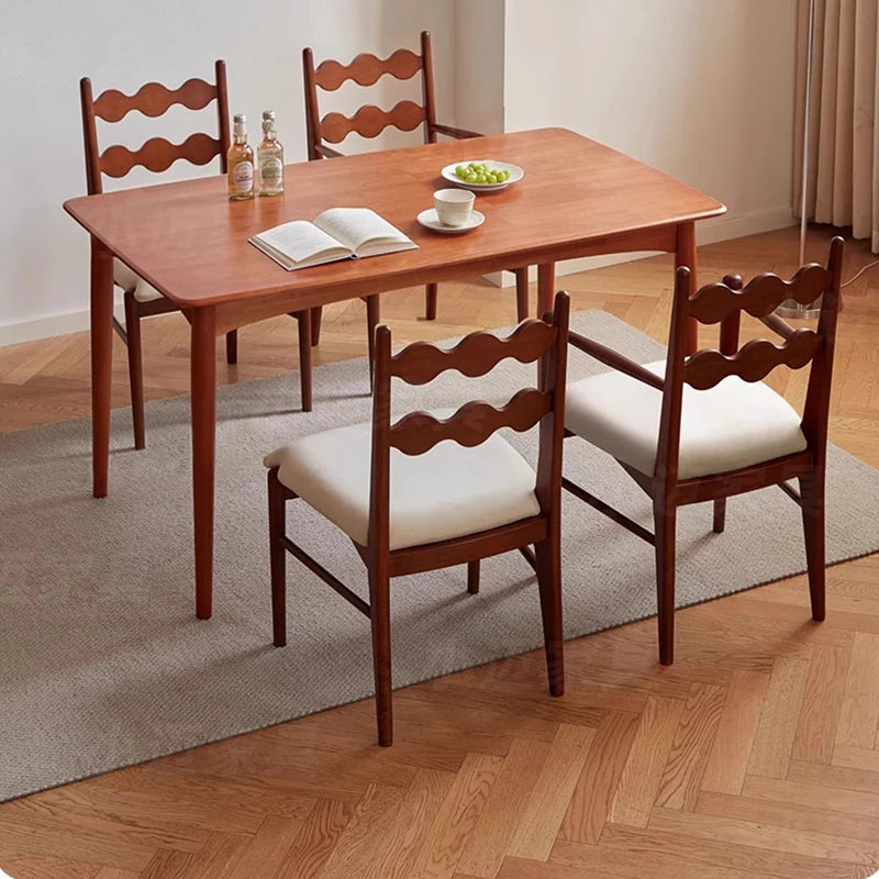 Solid Wood Dining Chair Household French Makeup Soft Bag Armrest Chair Light Luxury Balcony Backrest Silla Comedor Furniture - Kimlud