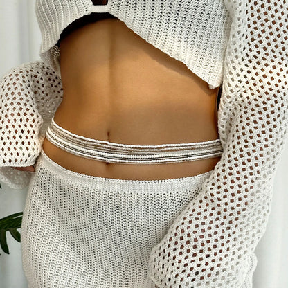 Boho Colorful Beaded Elastic Belly Waist Chain Women Sexy Bikini African Waist Beads Summer Beach Body Chain Jewelry Accessories - Kimlud