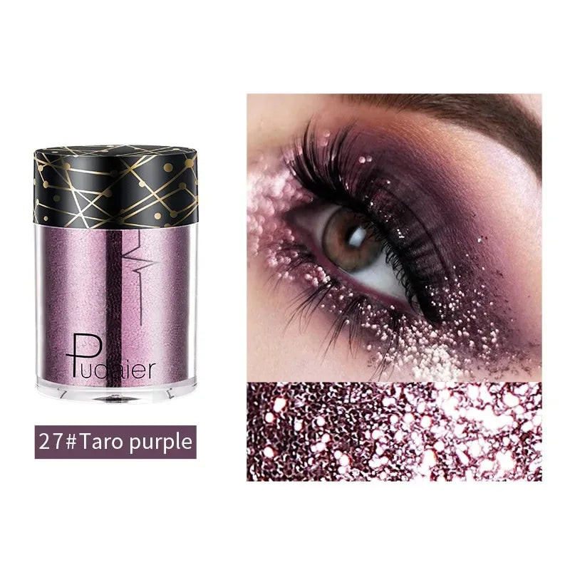 36 Colors Monochrome Eyeshadow Glitter Sequins High Gloss Face Body Glitter Pearlescent Easy-to-color Eye Shadow...