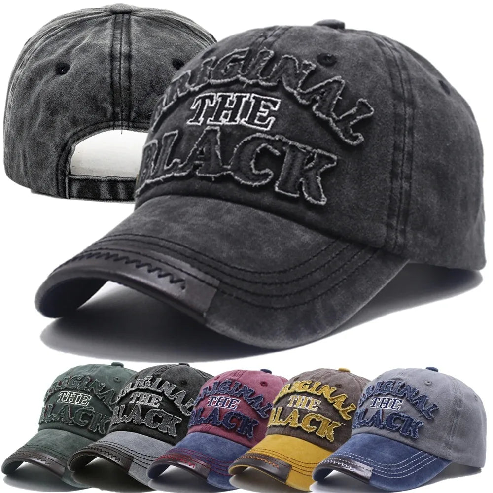 Unisex Vintage Baseball Cap Washed Cotton Hats For Men Women Casual BLACK Letter Embroidery Cap Outdoor Sports Cap |...