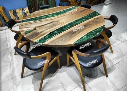 Premium Luxury Furniture Dining Kitchen Dining Solid Walnut Coffee River Epoxy Flat Table - Kimlud