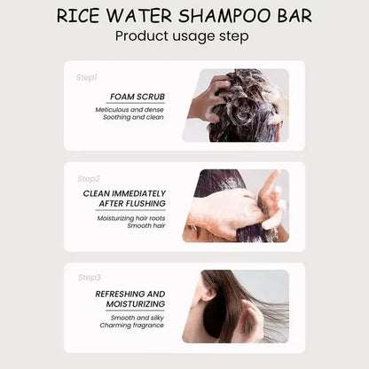 Organic Rice Shampoo Soap Bar Oil Free Conditioning Soap Rice Water Protein Nourishing Anti-loss Hair Hair Growth Soap Bar - Kimlud