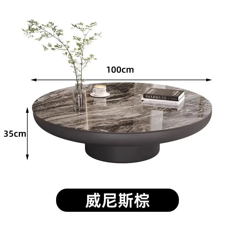 Italian Luxury Coffee Table Round Minimalist Living Room Aesthetic Coffee Table Service Simple Mesa Auxiliar Home Furniture