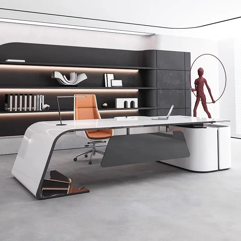 European High Quality Office Desk Cheap Executive Study Standing Office Desk Storage Floor Boss Wooden Escritorio...