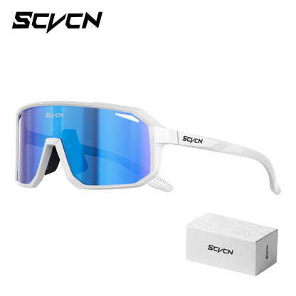 SCVCN New Riding Cycling Sunglasses Outdoor Sports Running Goggles Men's Mtb Bicycle Glasses Women Cycling Eyewear 1 Lens