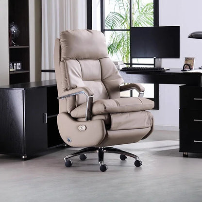 Nordic Leather Boss Chair Electric Business Office Ventilated Massage Chair Sedentary Computer Sillas De Oficina OfficeFurniture - Kimlud