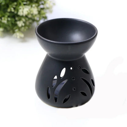 2 in 1 Handmade Essential Oil Stove Ceramic Candle Heating Holder Bedroom Nightlight Prevent Dry Burning Yoga Spa Incense Burner