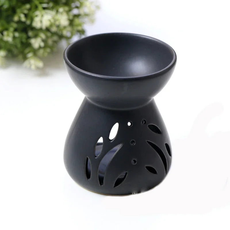 2 in 1 Handmade Essential Oil Stove Ceramic Candle Heating Holder Bedroom Nightlight Prevent Dry Burning Yoga Spa Incense Burner