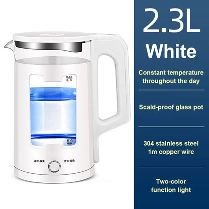 DMWD 2.2L Electric Kettle Quick Heating Hot Water Boiling Teapot Glass Blue Light Heater Pot Boiler Auto-Power Off...