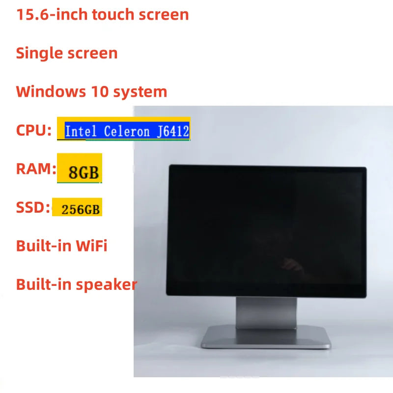 NEW 1366 * 768 Resolution 15.6 Inch Touch Screen Desktop Pos Terminal Cash Register Pos System All in One Windows 10 |...
