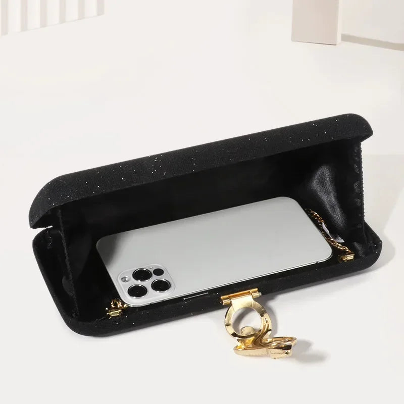 Classic Snake Buckle Evening Purse Women's Sparkling Clutch Bag Annual/wedding Party Handbag Elegant Square Box Bag...