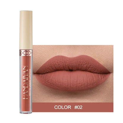 Handaiyan 12 Colors Matte Dark Purple Lip Gloss Longlasting Red Nude Nude Liquid Lipsticks Non-stick Cup Lip Tint Makeup Pigment