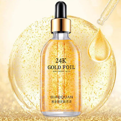 24K Gold Foil Hyaluronic Acid Essence Hyaluronic Acid Acne Serum Anti Wrinkle Moisturizing Brightening Nourishing Face...