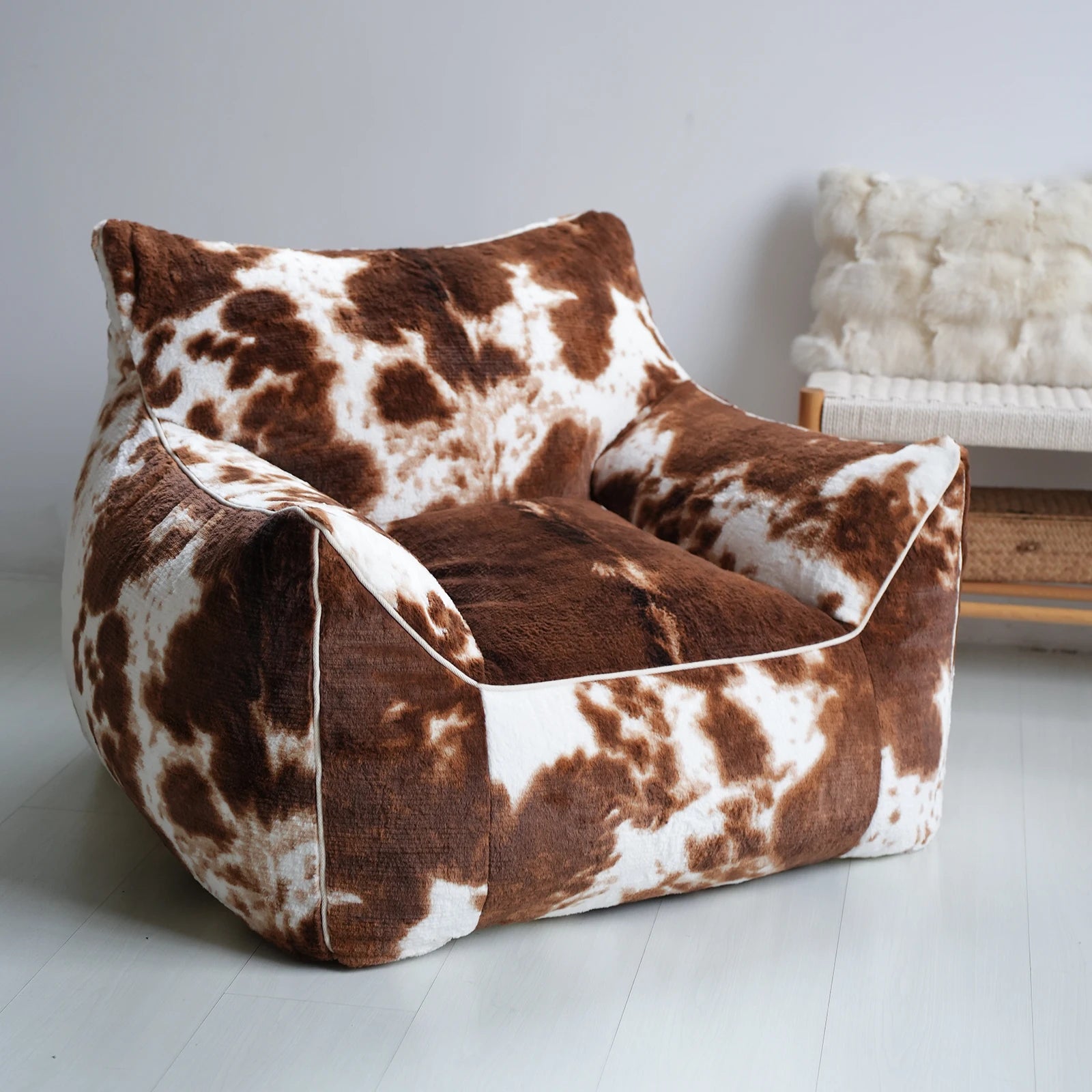 Minimalist Brown Lazy Bean Bag Sofa Designer Soft Modern Lazy Bean Bag Sofa Living Room Lounge Woonkamerbanken Furniture...