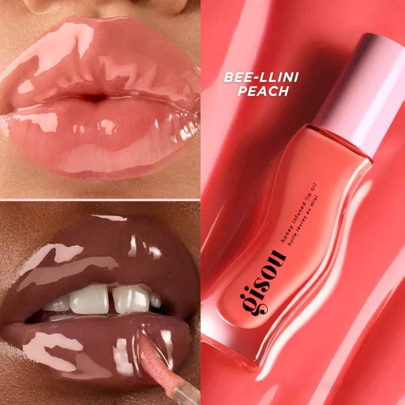 Gisou Moisturizing Glazed Plum Lip Balm Lip Oil Gloss Care Of The Lips Benetitnt For Lips Plumping Exfoliating Plumping...