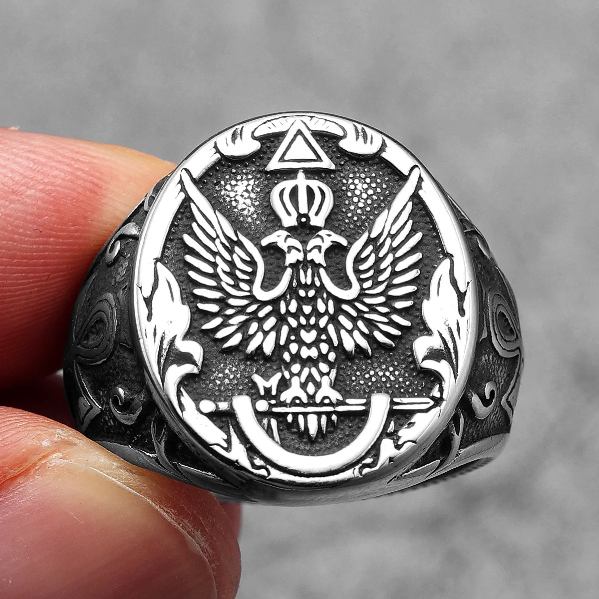 Double-headed Eagle Stainless Steel Men Rings Punk New In For Male Women Fashion Jewelry Creativity Gift Wholesale...