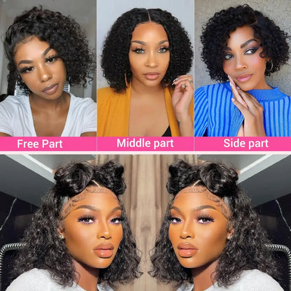 Deep Wave Short Bob Wig13x4 Lace Frontal Human Hair Wigs 4X4 Lace Frontal Brazilian Pre Plucked Virgin Hair Wigs For Black Women