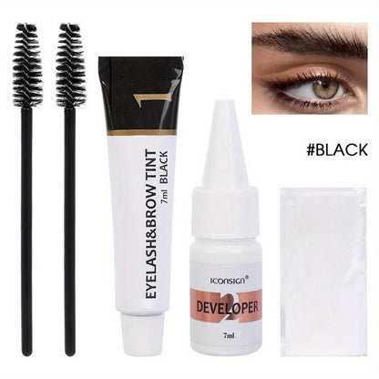 2 in 1 Eyelash and Eyebrow Tinting Kit, Professional Beauty Makeup Tool for Eyebrow and Eyelash Coloring, Suitable for Daily - Kimlud