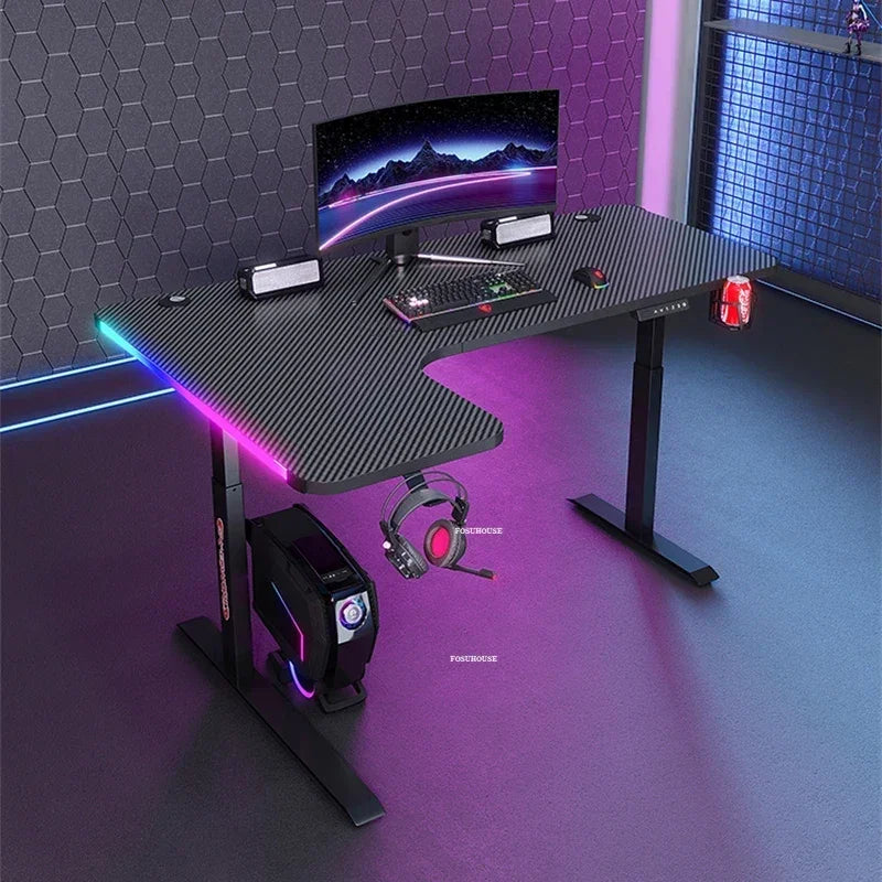 Upscale Lifting Mesa Gamer Computer Desks Simple Manmade Board Gaming Desk Light Luxury Household Bedroom E-sports Gaming Table