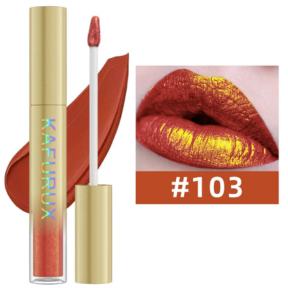 14 Colors Bold Intense Glitter Metallic Lip Gloss Pearlescent Lip Tint,Long Lasting Liquid Lipstick Makeup Gifts for Women Red