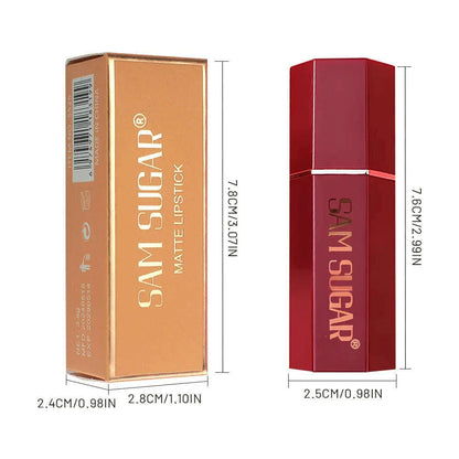 SAM SUGAR 6-Color Matte Lipstick ,  Non-Stick Cup Long-Lasting Velvet Finish, Smooth Matte Lip Color Waterproof Smudge-proof