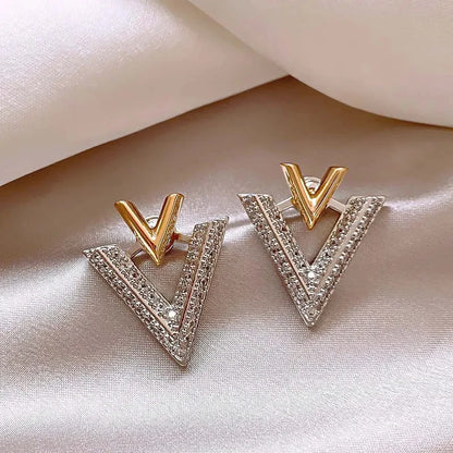 Luxury Full Zircon Love Hoop Earrings For Women Exquisite Shiny Crystal Heart Shaped Temperament Earrings Wedding...