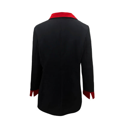 Formal Contrasting Color Women's Suit Jacket Lapel Double-Breasted Autumn Office Lady Business Casual For Female Outwear Jackets