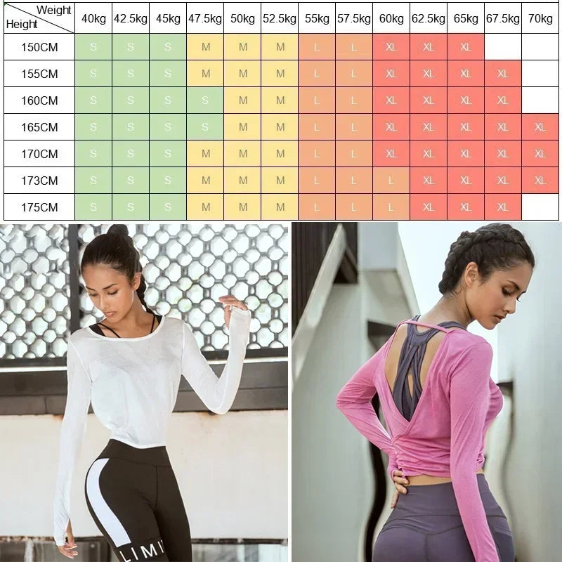 Cloud Hide SEXY Back Sports Cover-up Women Long Sleeve Cycling Shirt Yoga Top Fitness Running Workout Bra Cover up Sportswear - Kimlud