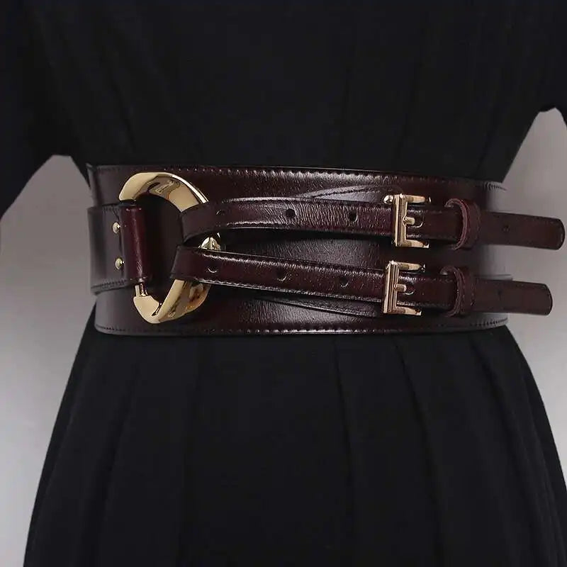 LANMREM Fashion PU Leather Belt Irregular Cowhide Waist Women's Decorative Suit Dress Sweater Waist Belts 2025 New...