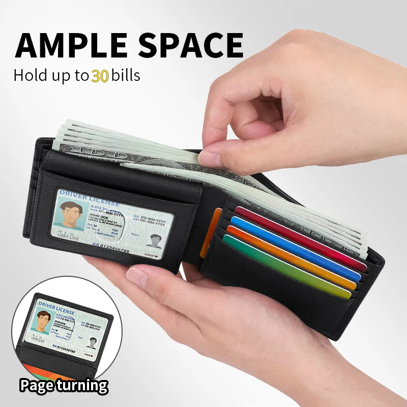 Men's Wallet 2025 New Arrival Genuine Leather Large Capacity Wallet Card Holder Integrated Ultra-Thin Wallet