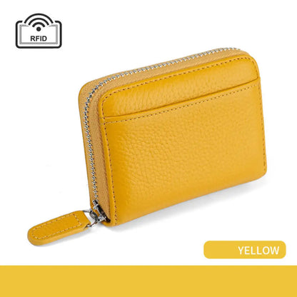 Credit Card Holder Wallet Rfid Blocking Slim Genuine Leather Organizer Zipper Pocket Id Card Pouch Case Purse With 20 Card Slots