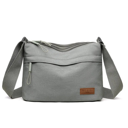 3 Main Pockets High Capacity Shoulder Crossbody Bag for Women Multi-pocket Purse Canvas Handbag Suitable for Mothers...