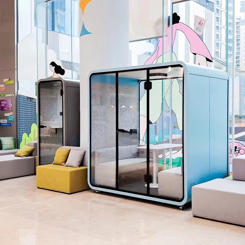 Meeting Pod Soundproof Acoustic Booth for 2 4 People Team Collaboration Huddle Space Open Office Customized Hot Sale