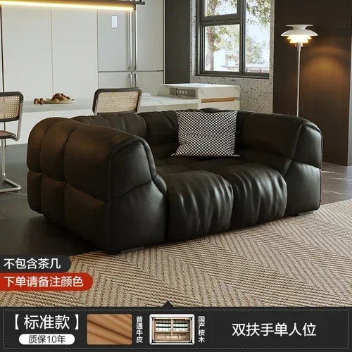 Puff Leather Sofa Bedrooms Comfortable Reclining Luxury Designer Lazy Sofa Modern Minimalist Sofy Do Salonu Home...