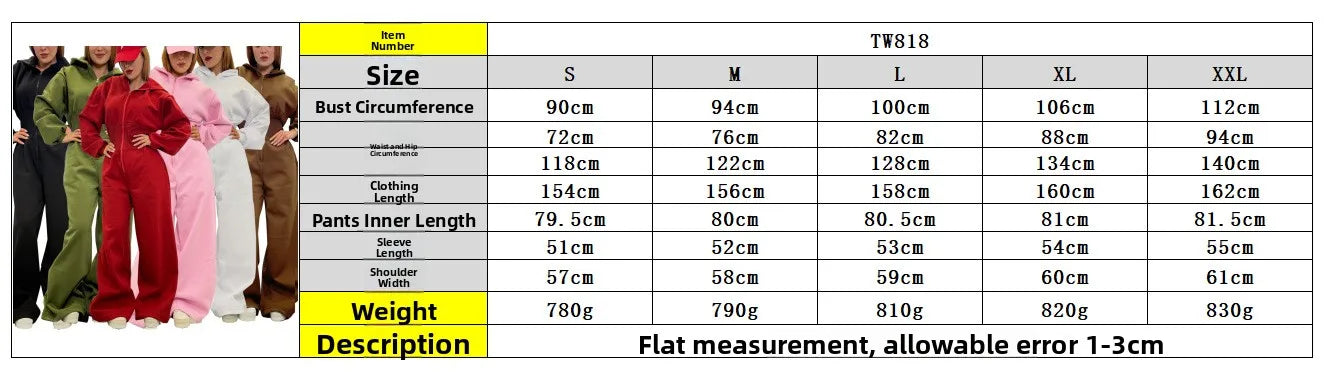 Women's Hooded Zipper Elastic Waist Jumpsuit Long Pants Sports Casual Solid Color Comfortable Casual Cross-Border Style