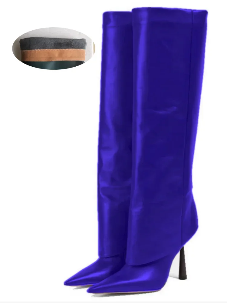 Women's Fashion Retro Stone Pattern Pointed Sleeve Skirt Boots European and American High End Loose Pants Banquet Boots