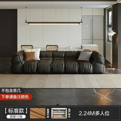 Puff Leather Sofa Bedrooms Comfortable Reclining Luxury Designer Lazy Sofa Modern Minimalist Sofy Do Salonu Home...