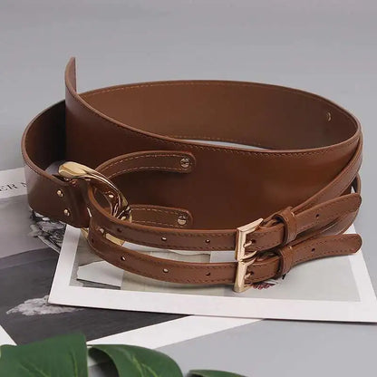 LANMREM Fashion PU Leather Belt Irregular Cowhide Waist Women's Decorative Suit Dress Sweater Waist Belts 2025 New...